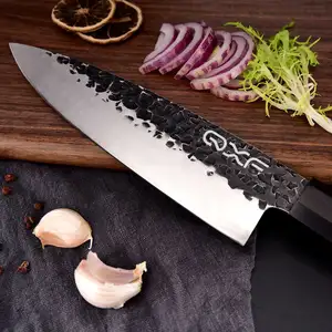 3 Layer Steel Handmade Hammer Forged Kirisuke Chefs Knives 8 "Japanese Sashimi Knife mit Octagon Handle