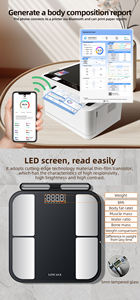 Scala precisa unica dell'analizzatore del grasso corporeo di 8 elettrodi capacità nera 180kg con vetro temperato per il monitoraggio quotidiano della salute di uso domestico - Product Image 6