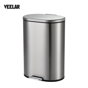 6L Soft Close Foot Pedal Dustbins Pressing slow down Stainless Steel Trash Can
