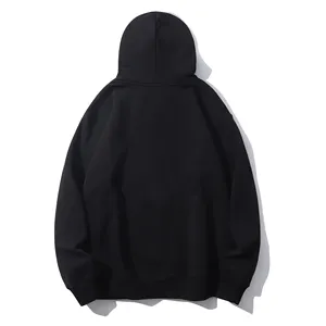 Benutzer definiertes Logo Schwarz Übergroße Kleidung Fleece Pullover Pullover Hoodies Für Männer Stilvoll