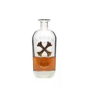 Bán buôn biểu tượng tùy chỉnh 500ml khắc Vodka Chai Thủy Tinh 750ml phun Whisky chai thủy tinh với nút chai