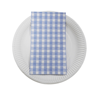 Serviettes jetables à motif bleu vichy pour la décoration de table de <span class=keywords><strong>mariage</strong></span> champêtre - Product Image 2