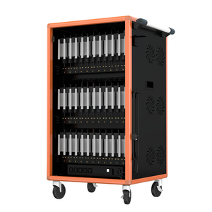 Armoire de recharge moderne pour ordinateurs portables et tablettes à 36 emplacements avec roulettes, idéale pour les espaces publics tels que les centres commerciaux et les hôtels - Product Image 4