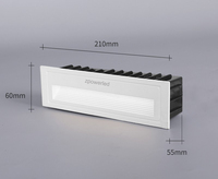 Lumière LED rectangulaire en aluminium blanc chaud 6W pour marches d'escalier et murs, 24V 110V 220V