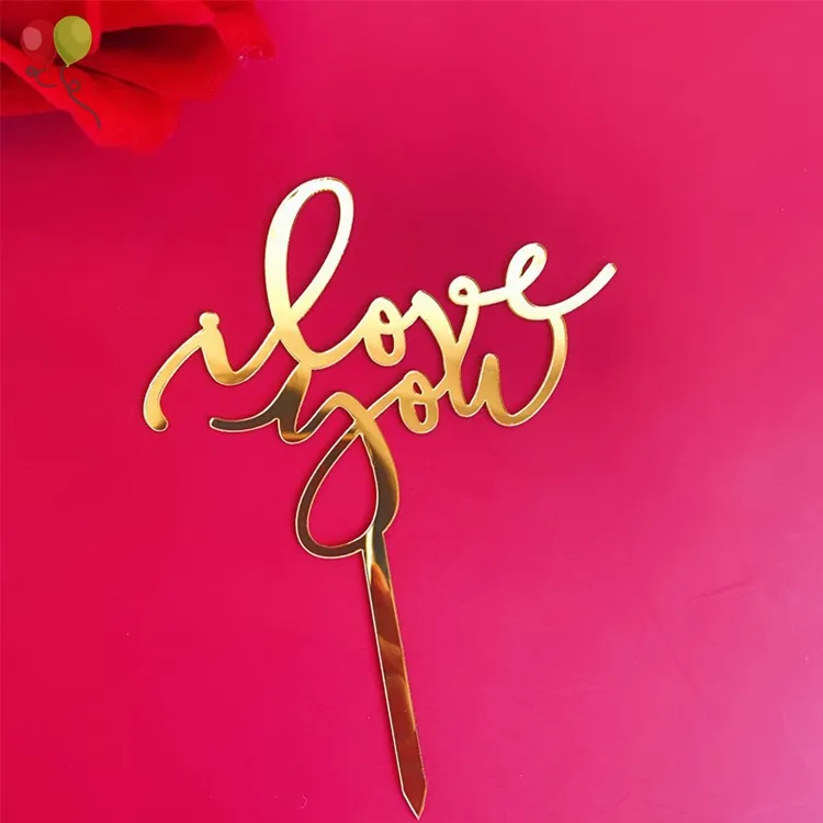 Valentine's Day Acrylic Cake Topper - I Love You Acrylic Cake Toppers Wholesale SQA042