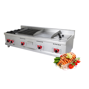 Combinación de restaurante Gama de gas Lava Rock Grill Plancha Freidora profunda 4 en 1 Máquina de cocina comercial multifunción - Product Image 1