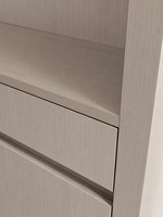 Armoire de rangement haute et étroite en bois massif, style nordique, avec portes et 5 étagères, pour couloir, entrée, appartement, usage domestique