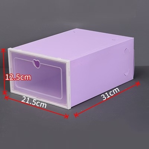 Caja de zapatos gruesa grande transparente a prueba de polvo y humedad <span class=keywords><strong>para</strong></span> almacenar zapatos con cajón abatible estilo Zapatero - Product Image 6