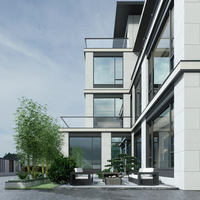 Villa Modulaire de Luxe Préfabriquée Moderne à Assemblage Rapide sur 4 Étages, Couleurs Personnalisables, Balcon en Verre, Plafond au Sol
