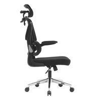 Chaise de bureau ergonomique de haute qualité au design moderne, dossier haut, assise pivotante, base 5 étoiles, hauteur réglable, en maille noire, pour bureau à domicile