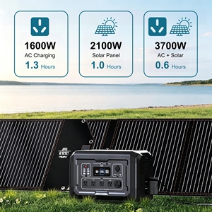 สถานีไฟฟ้าพกพา 2500W 2048Wh แบตเตอรี่ลิเธียม LiFePO4 เครื่องสำรองไฟฉุกเฉิน เครื่องกำเนิดไฟฟ้าพลังงานแสงอาทิตย์ สำหรับใช้ในบ้าน กิจกรรมกลางแจ้ง และการตั้งแคมป์ - Product Image 6