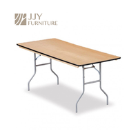 Table rectangulaire pliable pour la restauration en plein air JJY-ZDZ-A003, 48 pouces, plateau stratifié, design portable