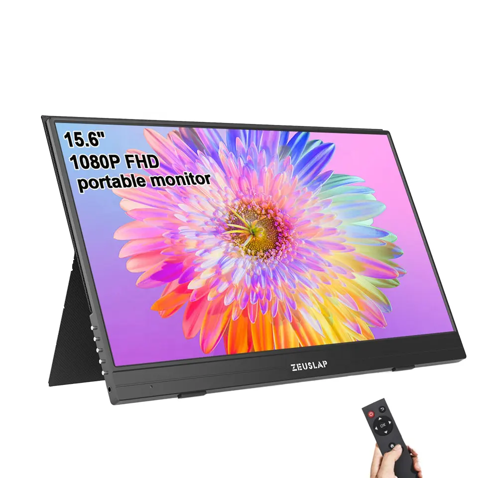 شاشة LCD محمولة بمنفذ USB مقاس 15.6 بوصة عالية الوضوح بالكامل 1080P للكمبيوتر المحمول وأجهزة الهاتف المحمول