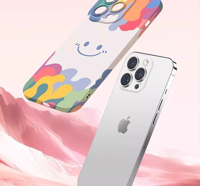 Customized Logo Liquid Silicon Case for iPhone 16 New Apple Silicone Back Shell Smile Front Cover Rubber Coque Mobile Phone Case