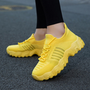 Zapatillas deportivas gruesas de malla tejida para mujer, zapatos ligeros para caminar informales - Product Image 2