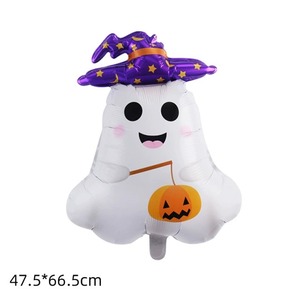 Globo de Aluminio Metálico con Diseño de Fantasma de Halloween con Sombrero de Bruja, Globo de Fiesta para Niños, Decoración para el Día de los Muertos - Product Image 1