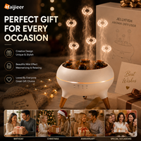 HYGEA 2026 Nouveau Humidificateur Ultrasonique Télécommandé, Diffuseur à Effet Flamme 3D, Son Dynamique, Minuterie, Brume de Méduse, Essentiel