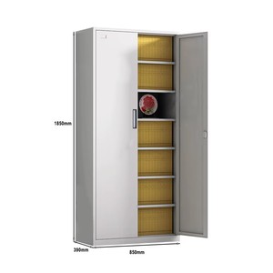 Armoire de classement métallique moderne à 2 portes avec étagères pour garage, bureau, cuisine, salle de sport et usage extérieur - Product Image 2