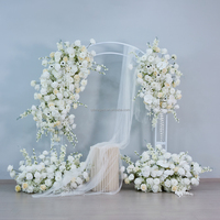 FS-WH12 Fleurs suspendues de couleur blanche, centre de table pour décoration de mariage, arrangement de fleurs artificielles en soie, vente en gros