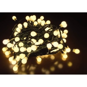 100 LUMIÈRES DE NOËL LED CHERRY BLANC CHAUD AVEC ADAPTATEUR 10+3MT - Product Image 1