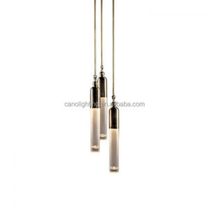 Suspension classique moderne en laiton ancien abat-jour en verre adaptée à l'éclairage suspendu de décoration intérieure d'hôtel de villa de luxe - Product Image 1
