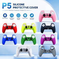 Housse en silicone souple ultra-fine multicolores antidérapante avec texture ergonomique cloutée et protection antichoc pour PS5 Dualsense