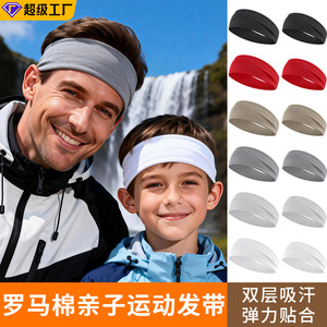 Diadema Deportiva Premium para Mujer, Gran Circunferencia, Algodón Puro, Absorbente de Sudor, Transpirable, Color Sólido Negro - Product Image 2