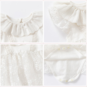 Ropa <span class=keywords><strong>de</strong></span> Bebé Luna Llena, Conjunto <span class=keywords><strong>de</strong></span> Verano <span class=keywords><strong>de</strong></span> Algodón y Elastano, Mameluco para Recién <span class=keywords><strong>Nacido</strong></span>, Vestido para Niña, Vestido para el Primer Cumpleaños, Vestido Fino y Dulce - Product Image 4