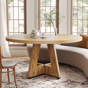 Mesa de Comedor SENYU Moderna con Base de Pedestal de Madera de 47 Pulgadas para 4-6 Personas, Mesa Redonda para Cocina y Comedor - Product Image 6