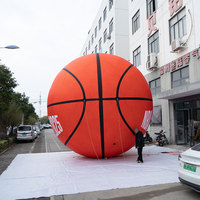 Ballons de basket-ball roses personnalisés géants gonflables Oxford Digital Party Supplies avec ventilateur pour les événements publicitaires extérieurs