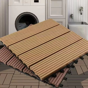 WPC กระเบื้องปูพื้นสี่เหลี่ยมแบบเอเชีย, กระเบื้องปูพื้นที่เชื่อมต่อกันกันน้ำ30x30x60สำหรับระเบียงสวนกลางแจ้ง - Product Image 1