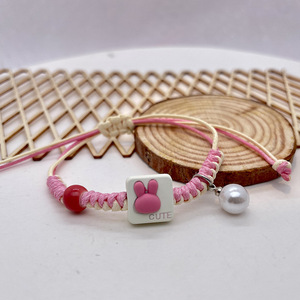 2025New MuFeng venta al por mayor bohemio niños lindo dibujos animados colorido regalo Día de la madre hoja <span class=keywords><strong>perro</strong></span> gato oso hecho a mano pulsera con cuentas - Product Image 6