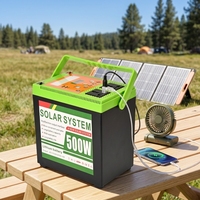 Centrale Électrique Portable 500W 384Wh LiFePO4 à Onde Sinusoïdale Modifiée, Générateur Solaire avec Port Type C pour Camping, Maison et Urgences