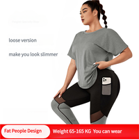 Ensemble de sport grande taille pour femme, été, ample, séchage rapide, respirant, course, fitness, yoga, effet galbant fessier, deux pièces