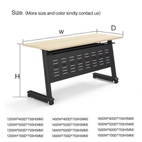Table de conférence pliable en bois, table de réunion rectangulaire extensible, pieds en métal, mobilier de bureau