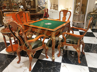 Table de jeu de mahjong Yips LD-1901-1766C, table de jeu de mahjong solide, style chinois traditionnel, motif de paysage peint à la main, pour chambre à coucher, salon