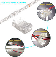 Adaptador sin Soldadura para Tiras LED COB SMD, Conector Macho-Hembra de 2, 3 y 4 Pines, 8mm y 10mm