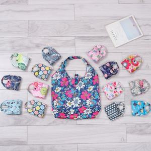 Sac de courses en polyester écologique avec logo personnalisé, sac de shopping réutilisable en nylon pliable avec pochette, motif lettres - Product Image 6