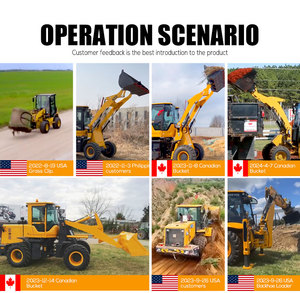 무료 배송 4x4 디젤 백호 로더 미니 견인식 휠 로더 토공 장비 전면 백호 핵심 모터 엔진 - Product Image 2