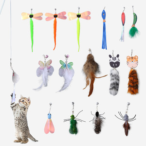 Colección de repuestos de cabezas de juguete de peluche con forma de insecto para gatos, de fábrica de artículos para mascotas, para venta transfronteriza, juguetes DIY autoentretenedores para gatos - Product Image 1