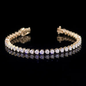 Bracelet Tennis à Bas Prix en Diamant de Laboratoire de 2,5 mm, 3 Griffes, Or Jaune 10k, Bijoux de Luxe VVS, Passe le Testeur de Diamant, Bijoux en Diamant Véritable - Product Image 1