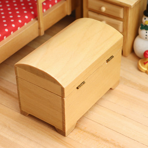 Ensemble <span class=keywords><strong>de</strong></span> meubles miniatures pour maison <span class=keywords><strong>de</strong></span> poupée à l'échelle 1:12, <span class=keywords><strong>coffre</strong></span> au trésor en bois naturel - Product Image 4