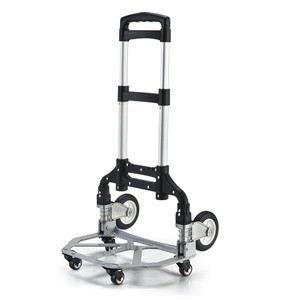 รถยกแพลตฟอร์มอลูมิเนียมสี่ล้อแบบผลักและดึงได้รถเข็นเก็บของขนาดเล็กแบบพับได้สำหรับใช้ในครัวเรือน - Product Image 5