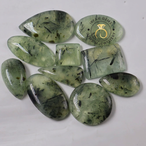 Prehnite Naturelle de Qualité, Formes Mixtes, Cabochons Verts, pour la Guérison Spirituelle, Cristal Brut en Vrac pour la Fabrication de Bijoux, Bénéfices Personnalisés de la Prehnite - Product Image 3