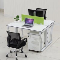 Mobilier de bureau moderne Bureau du personnel 2 postes de travail double face Bureau d'agent Approvisionnement Mobilier de bureau Bureau du personnel