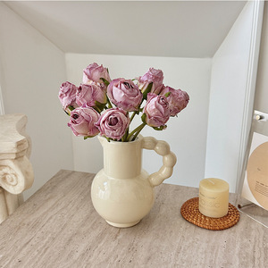 Rosas Angolanas Artificiales, Flores de Seda Rosadas, Alta Simulación, Decoración para Bodas y Hogar, Ramo, Accesorios para Fotografía - Product Image 1