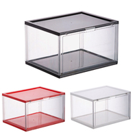 Boîtes de rangement pour chaussures en plastique PP transparent, pliables, empilables, magnétiques, avec roulettes pour placard