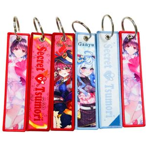 Promotion Car <b>Keychains</b> Embroidery Key Fobs Chains Sublimation Printing Japan <b>Anime</b> Characters Keychain - Product Image 3