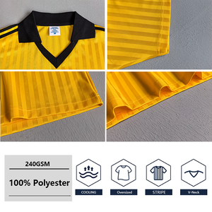 <span class=keywords><strong>Camiseta</strong></span> de Hombre SS261367 Personalizada con Rayas, Cuello en V, Talla Grande, Lisa, 165 g/m², 100% Poliéster, Estilo Urbano, Deportivo, Vintage, Fresca - Product Image 4