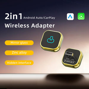 การเชื่อมต่ออัตโนมัติ2IN1อะแดปเตอร์ไร้สายสำหรับ iOS 10/+ iPhone 6/+ Android 11/+ การออกแบบกระจก2.5D โลหะผสมสังกะสีรองรับ ODM - Product Image 2